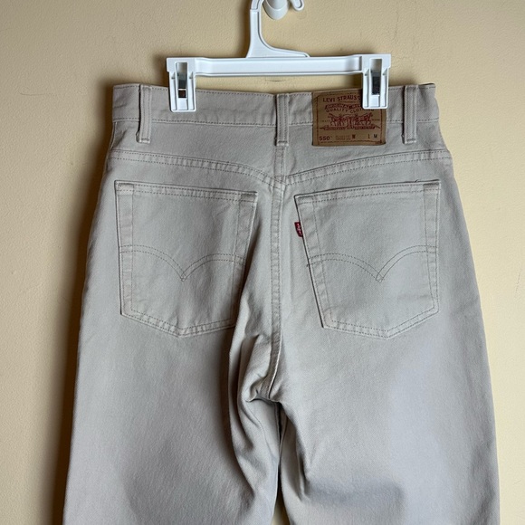 Levis Vintage 550 Jeans Tan Relaxed Fit Tapered Leg Womens Size 9 Med Y2K - Picture 7 of 16